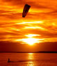 Kiteboarding at sunset on PEI